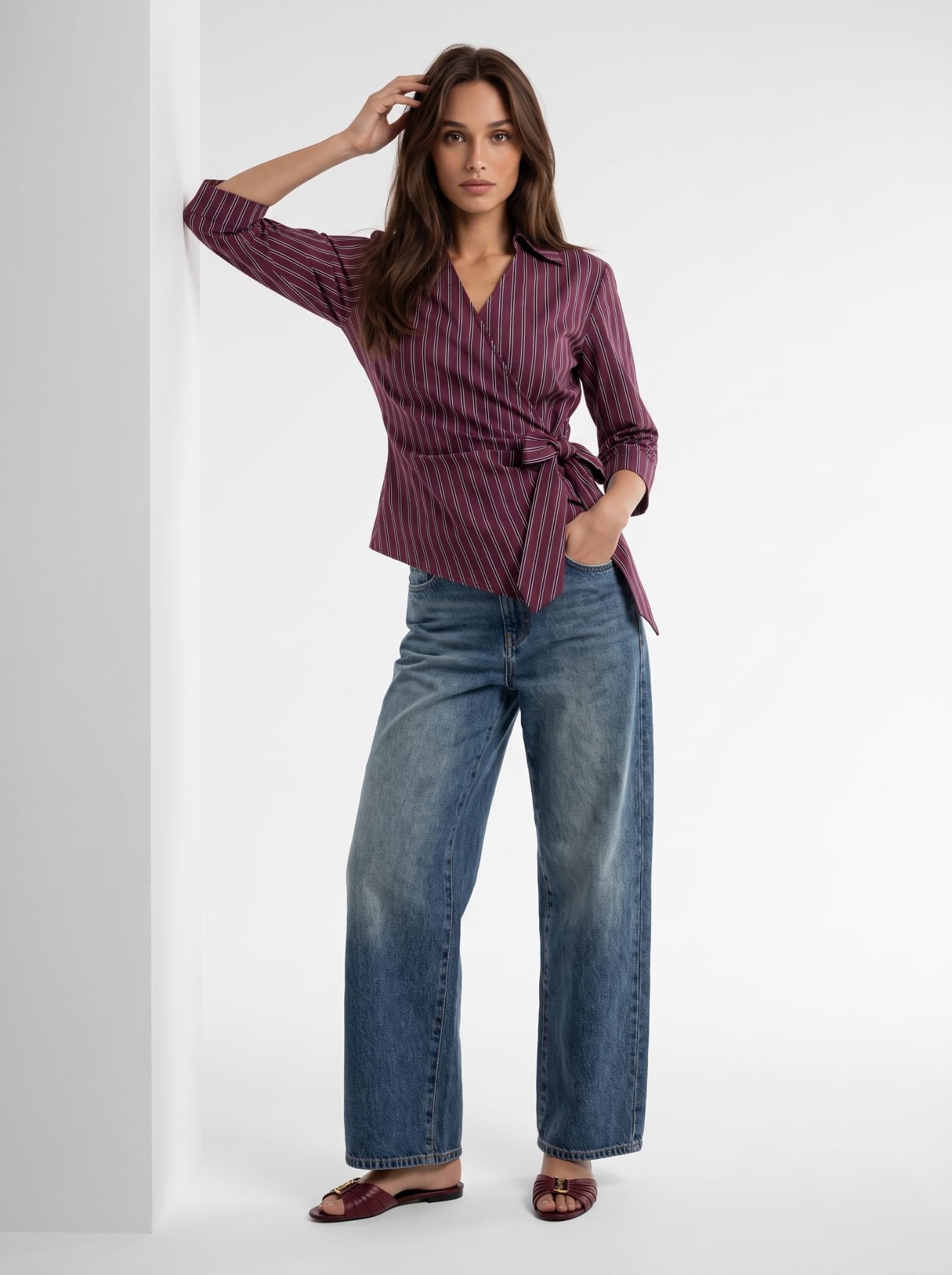 Camicia Sidonie - Prugna Gessato Camicia donna