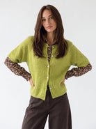 Cardigan Evania – Verde lime Cardigan donna