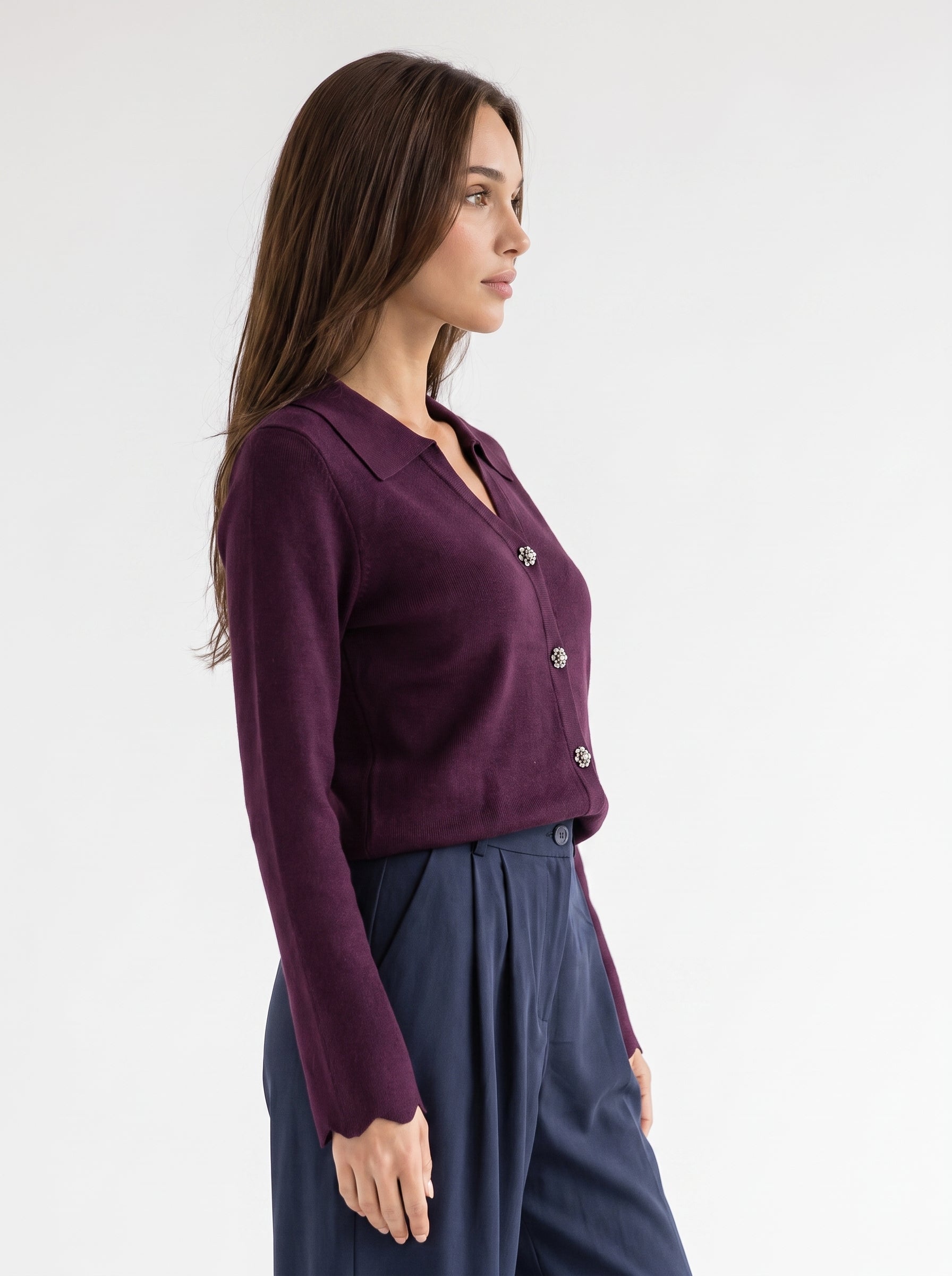 Cardigan Elodie - Bordeaux Cardigan donna
